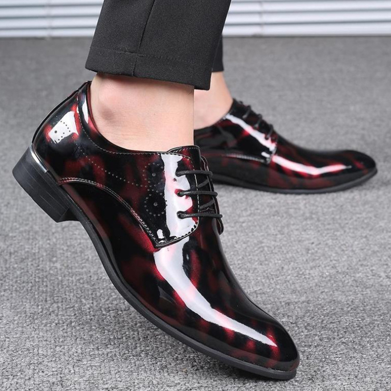 Men'S Grooming Oxford - Scarpe eleganti rosse in vernice con